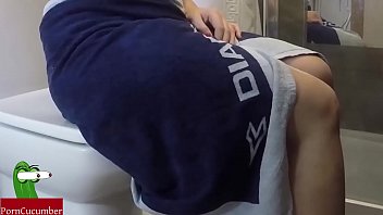 Blowjob on the toilet. Homemade video with an amateur couple fucking SAN74